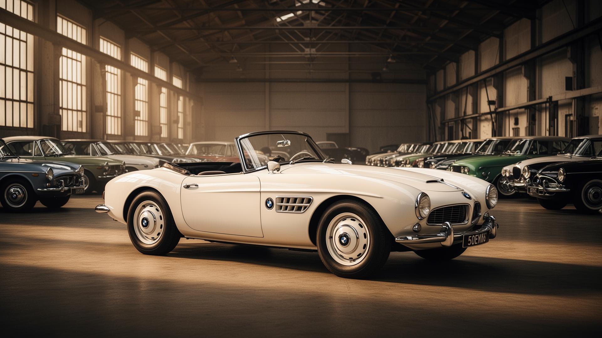 BMW 507 descapotable clásico de la colección Road Legacy, perfil de la carrocería diseñada por Albrecht Goertz
